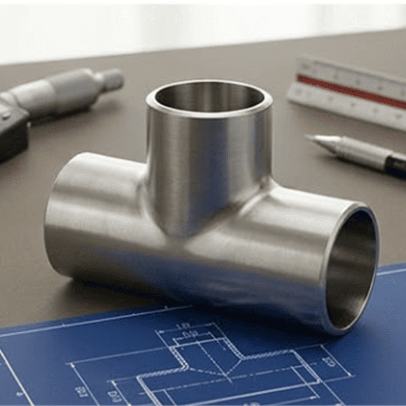 Бесшовный равнопроходной тройник из дуплексной нержавеющей стали 2205 (UNS S32205/S31803)